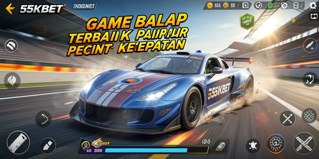Tampilan gameplay balapan yang seru dan menantang di 55KBET.