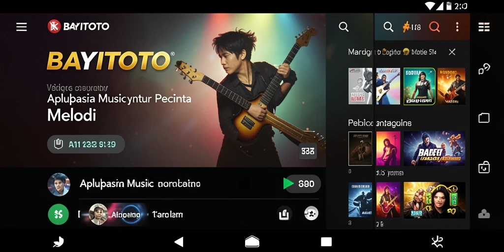 Screenshot dari gameplay <strong>BAYITOTO</strong> yang menunjukkan fitur karaoke dan playlist.