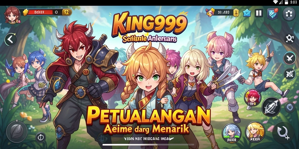 Tampilan gameplay seru dengan karakter anime favorit.