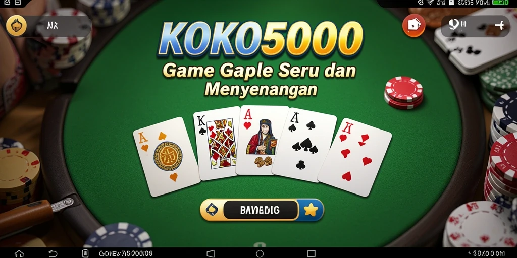 Screenshot KOKO5000 menampilkan gameplay seru Gaple dengan teman-teman.