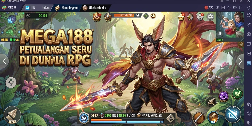 Menampilkan aksi seru dan karakter unik di dunia RPG MEGA188.