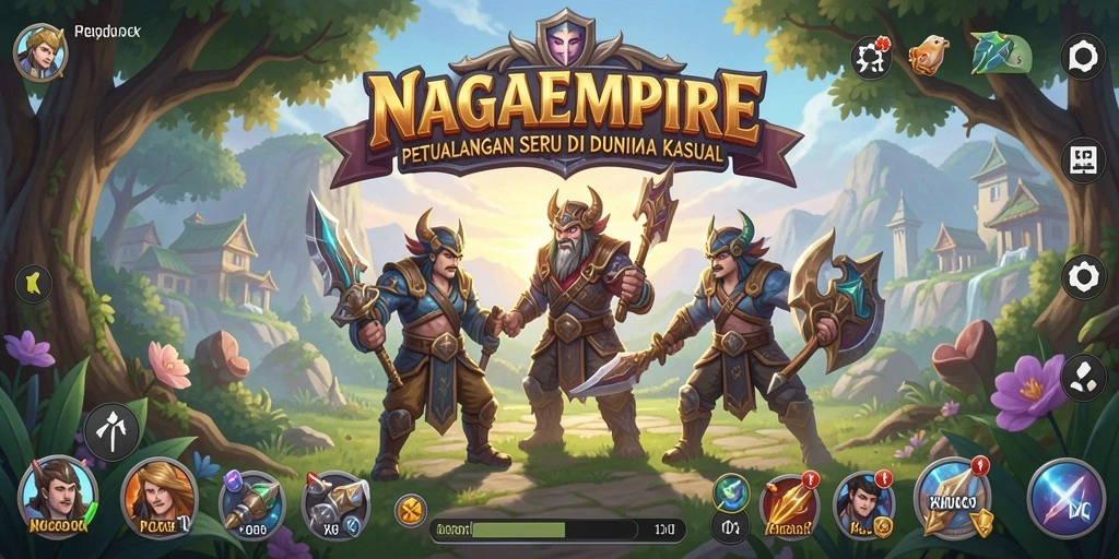 Screenshot menampilkan gameplay penuh warna dan seru dari NAGAEMPIRE.