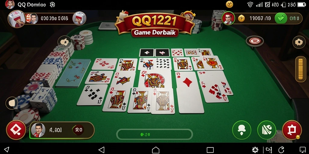 Tampilan menarik gameplay QQ1221 yang penuh strategi Domino.