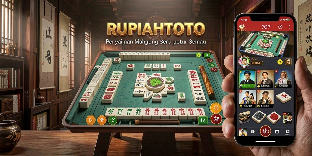 Screenshot RUPIAHTOTO menampilkan gameplay Mahjong yang seru dan interaktif.