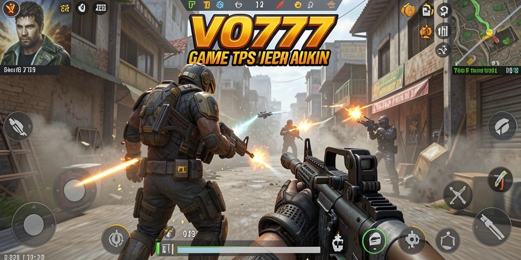 Screenshot gameplay VO777 menampilkan aksi seru dalam mode TPS.